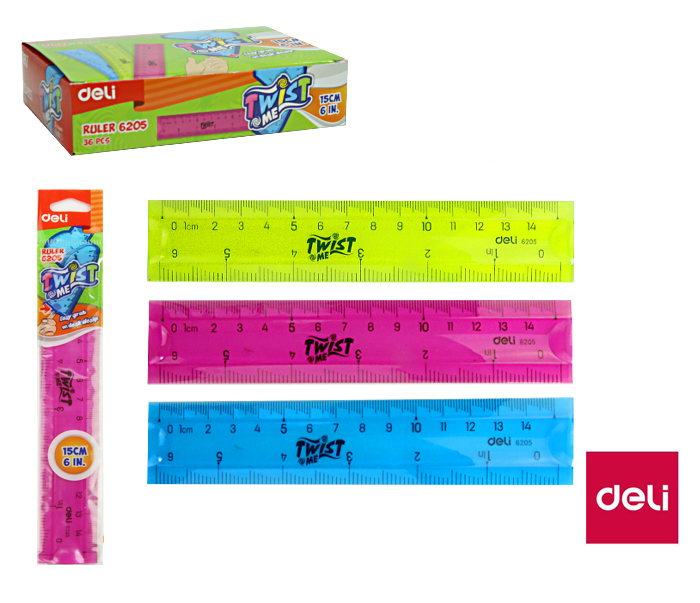Pravítko ohebné 15cm DELI E6205 mix