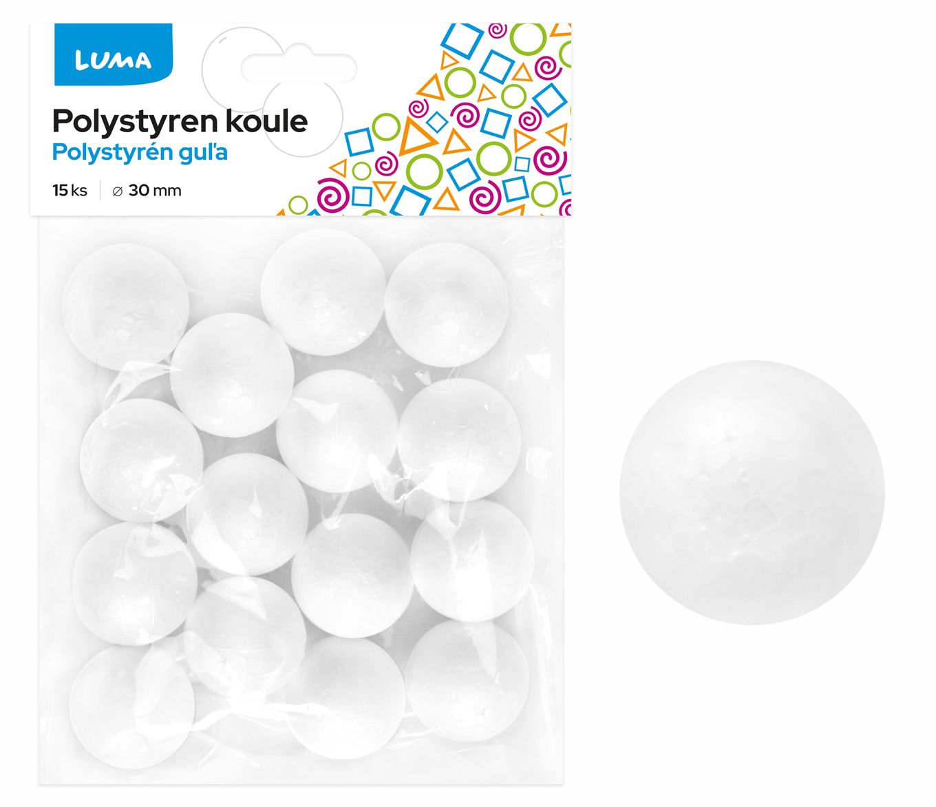 Polystyren - Koule 30mm LUMA