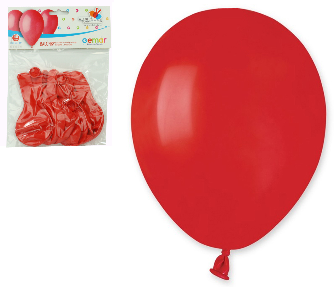 Balónky 10ks OBYČ. červené