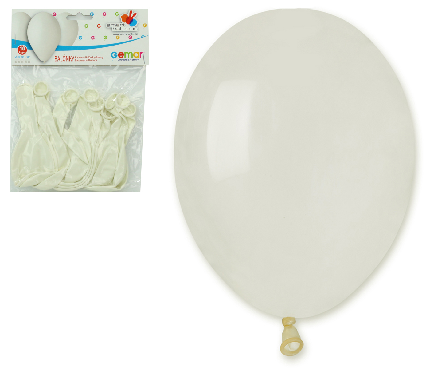Balónky 10ks OBYČ. bílé