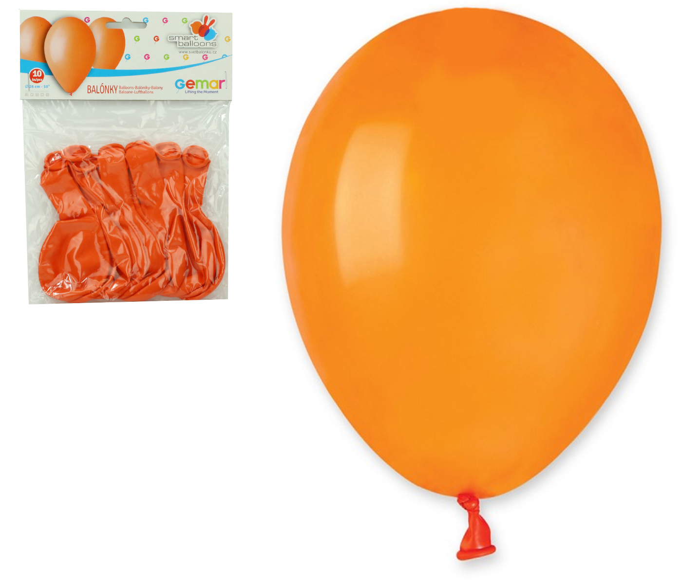 Balónky 10ks OBYČ. oranžové
