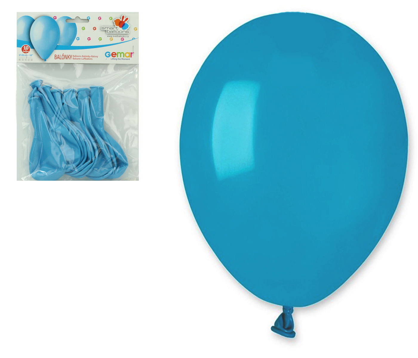 Balónky 10ks OBYČ. modré světle