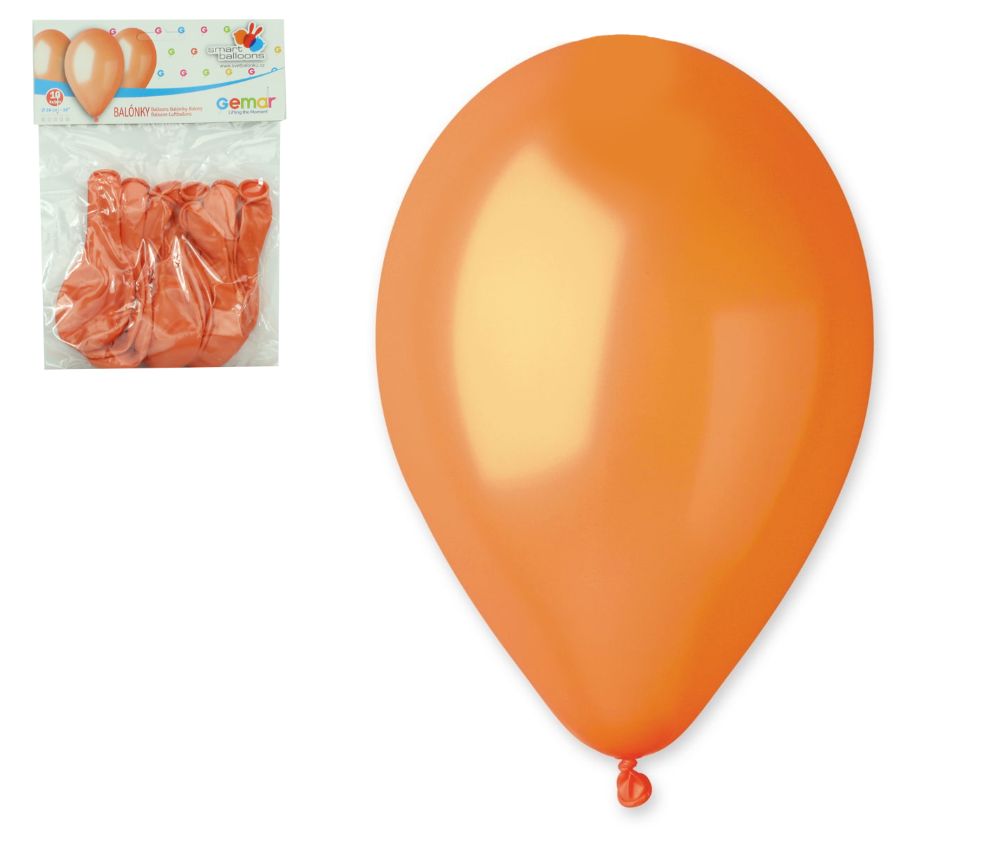Balónky 10ks METAL oranžové