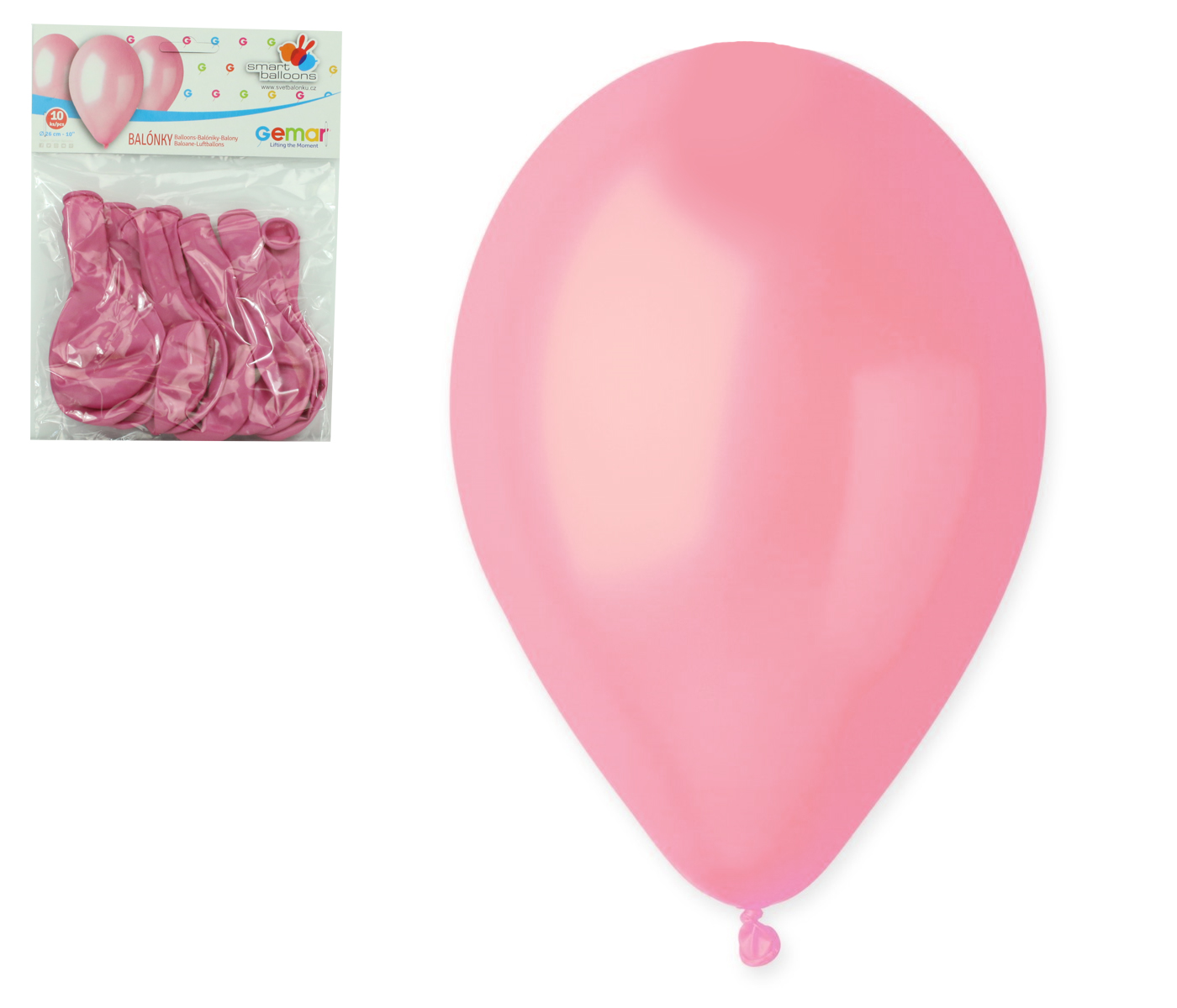 Balónky 10ks METAL růžové