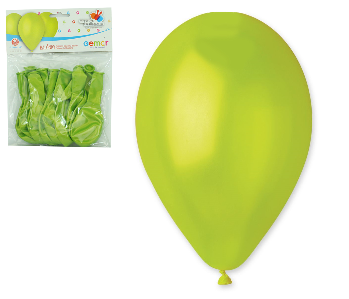 Balónky 10ks METAL zelené