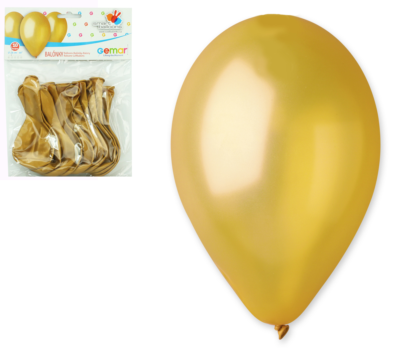 Balónky 10ks METAL zlaté