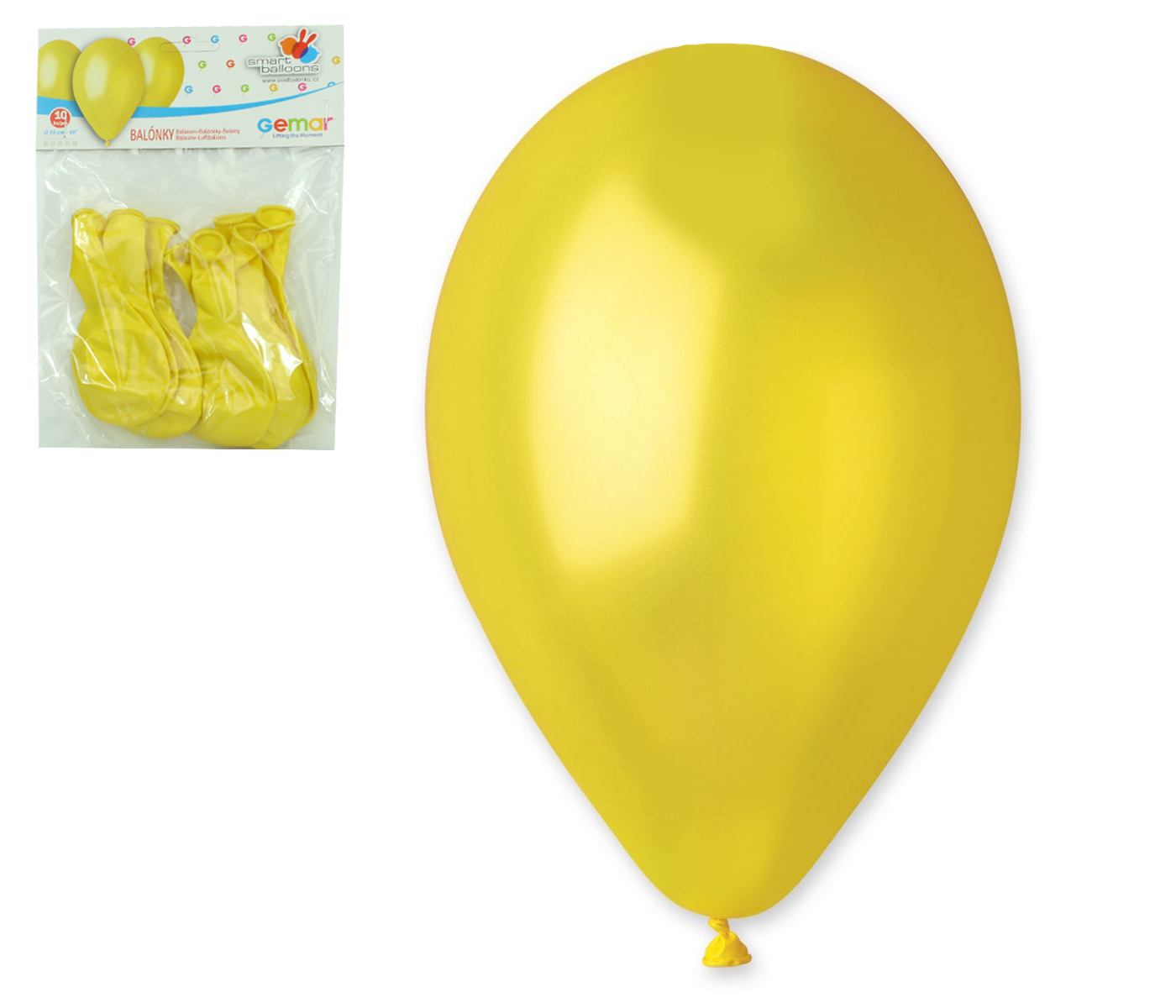 Balónky 10ks METAL žluté