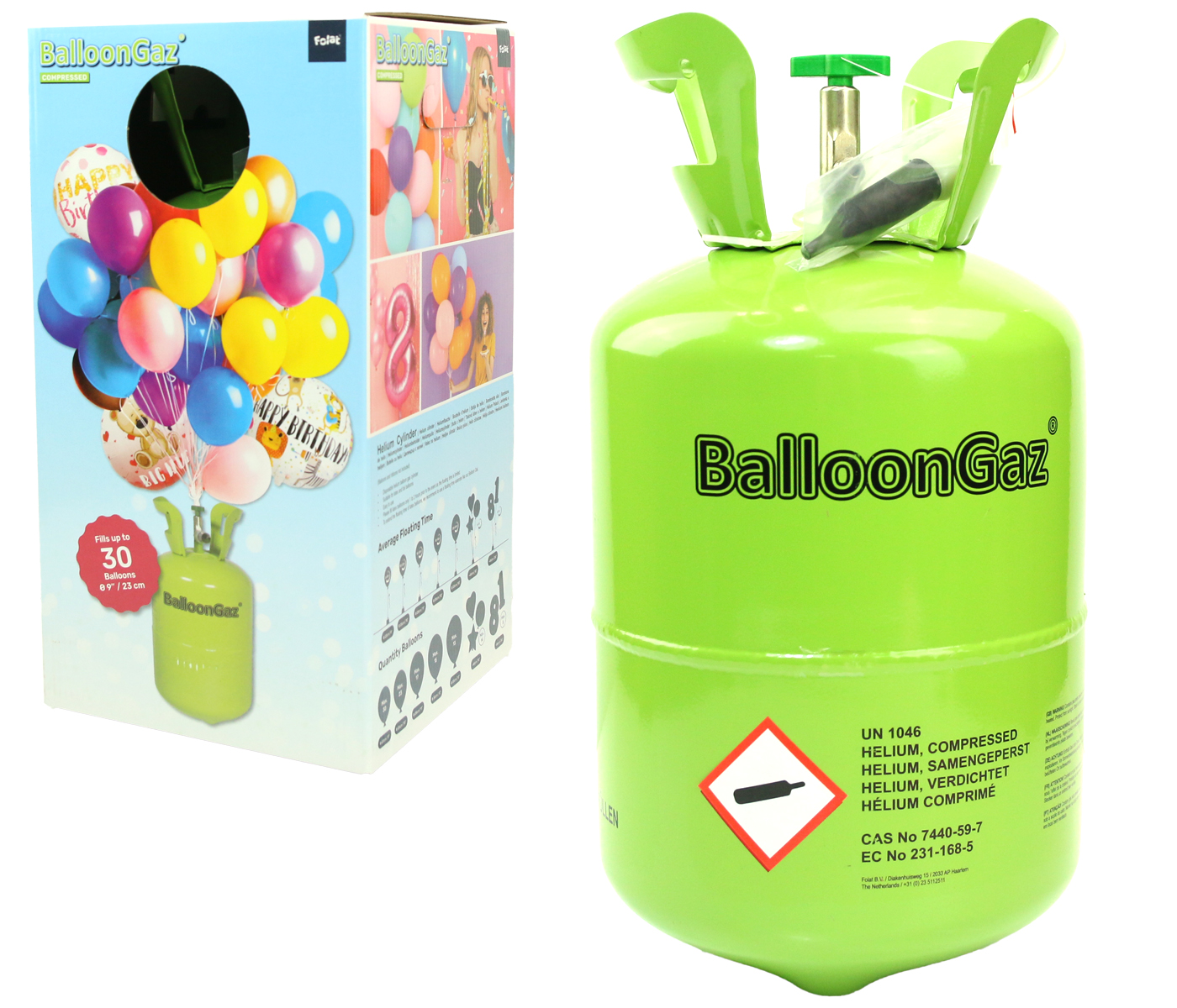 Helium 2,5l jednorázové - 30 balónků