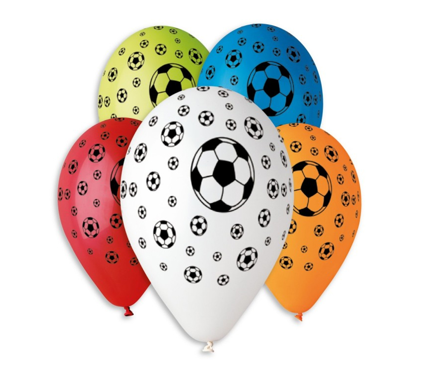 Balónky s potiskem 5ks OBYČ. Fotbalový míč