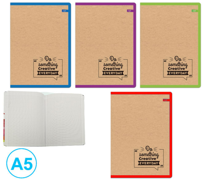 Kniha záznamová A5 čtvereček 96l Craft mix