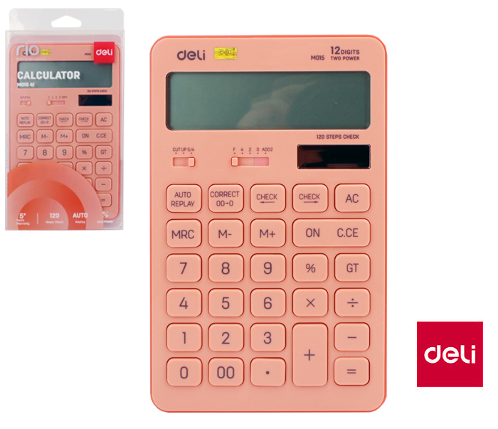 Kalkulačka DELI EM01541 MACARON růžová