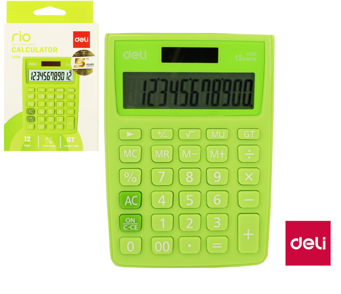 Kalkulačka DELI E1238 zelená