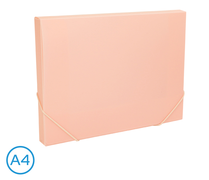 Desky na spisy s gumou, box A4 pastel LUMA, růžový