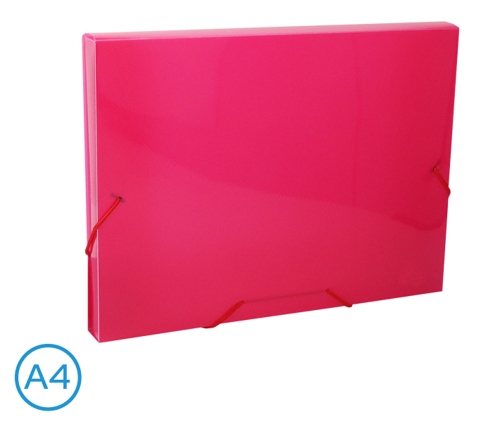 Desky na spisy s gumou, box A4 LUMA, růžové
